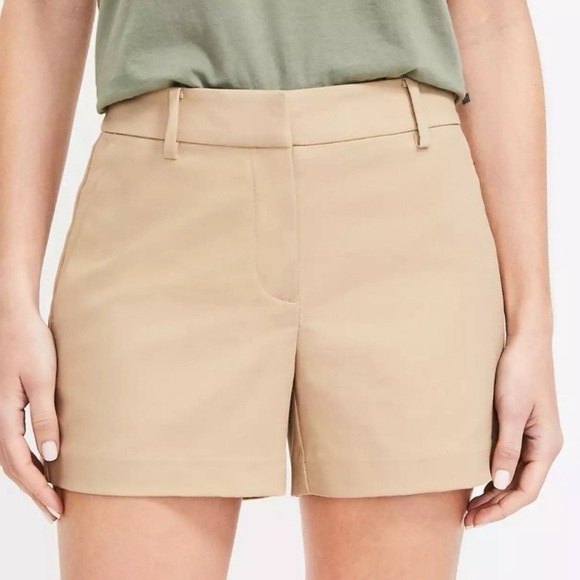 LOFT Riviera Short Khaki Stretch Shorts 4” Tan Size 4 Nwt - Picture 1 of 8